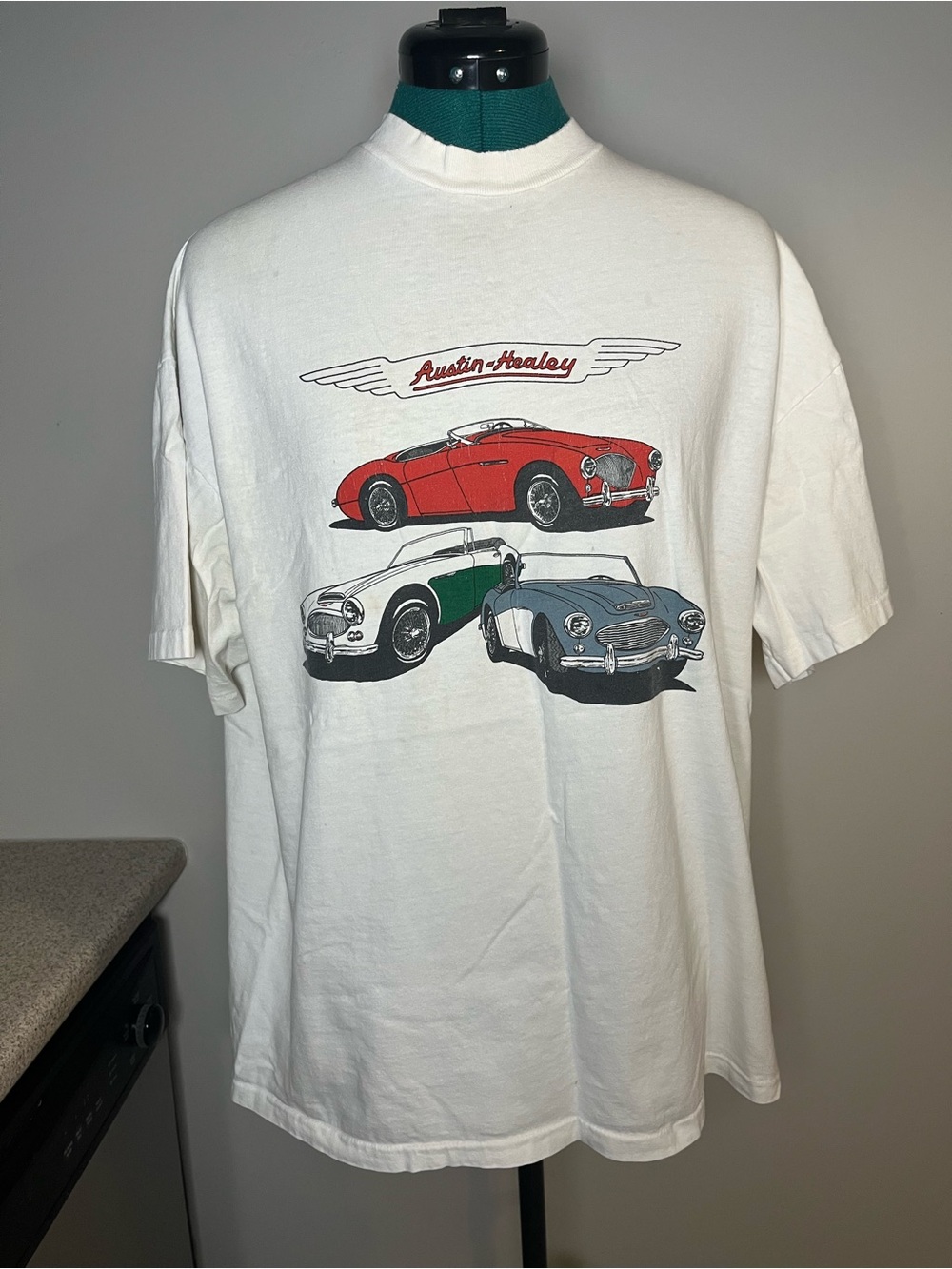 Vintage Austin Healy Classic Cars Graphic Tee - White